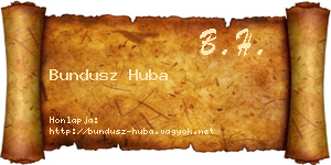 Bundusz Huba névjegykártya